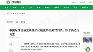 九游体育app官网下载-中国足协：坚决拥护纪检监察机关对刘奕陈永亮调查
